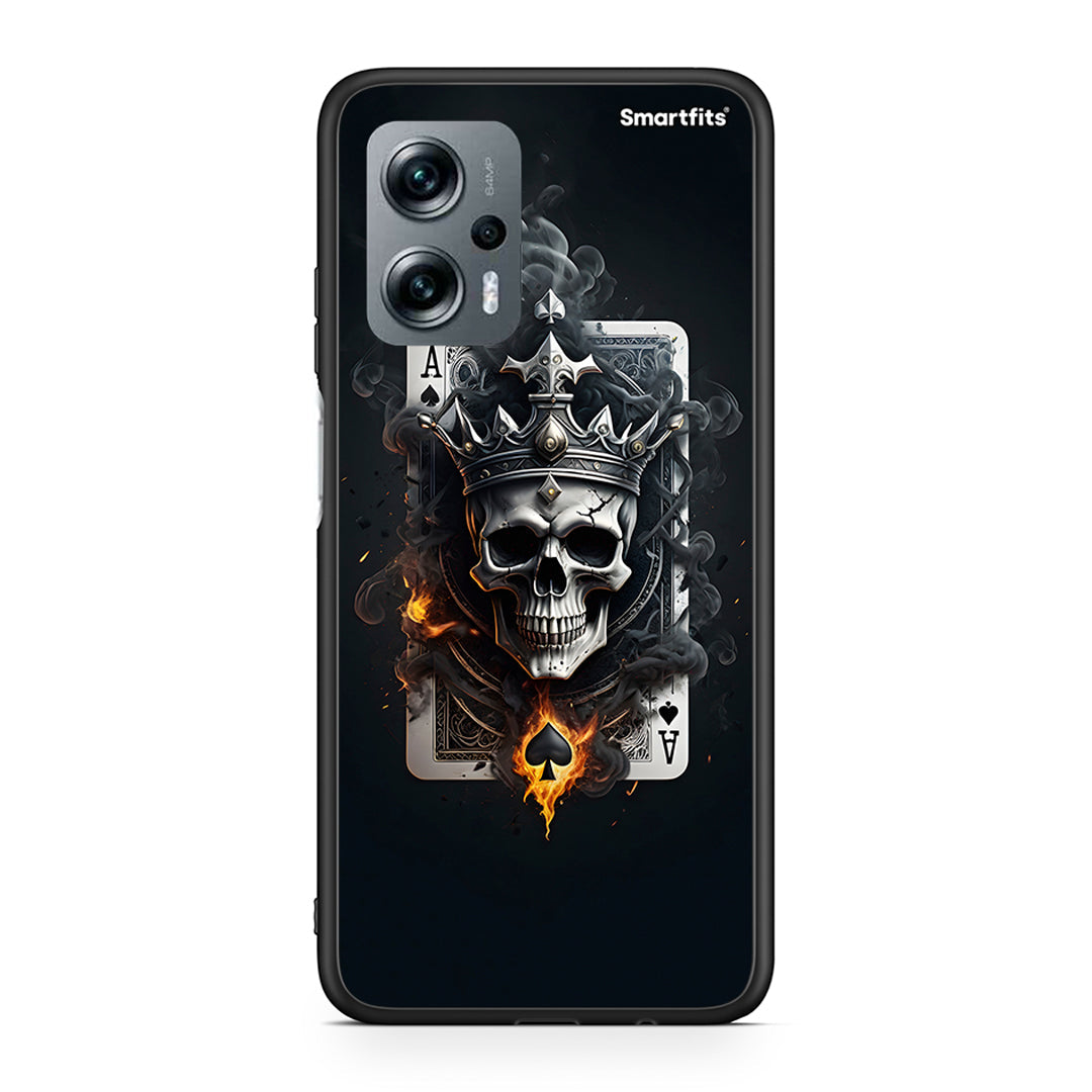 Xiaomi Poco X4 GT Skull King Ace θήκη από τη Smartfits με σχέδιο στο πίσω μέρος και μαύρο περίβλημα | Smartphone case with colorful back and black bezels by Smartfits