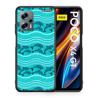 Thumbnail for Θήκη Xiaomi Poco X4 GT Swimming Dolphins από τη Smartfits με σχέδιο στο πίσω μέρος και μαύρο περίβλημα | Xiaomi Poco X4 GT Swimming Dolphins case with colorful back and black bezels