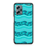 Thumbnail for Xiaomi Poco X4 GT Swimming Dolphins θήκη από τη Smartfits με σχέδιο στο πίσω μέρος και μαύρο περίβλημα | Smartphone case with colorful back and black bezels by Smartfits