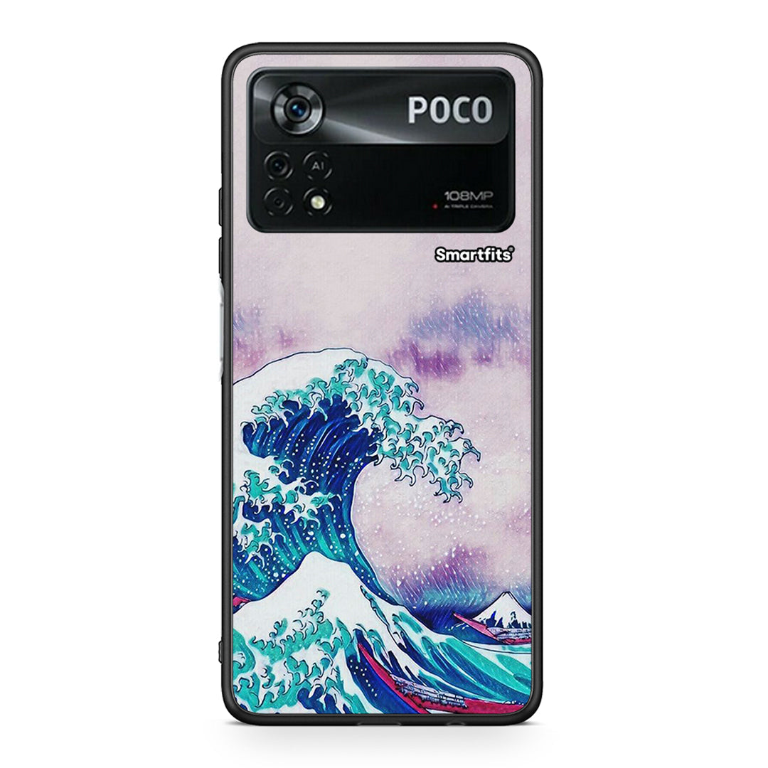 Xiaomi Poco X4 Pro 5G Blue Waves θήκη από τη Smartfits με σχέδιο στο πίσω μέρος και μαύρο περίβλημα | Smartphone case with colorful back and black bezels by Smartfits