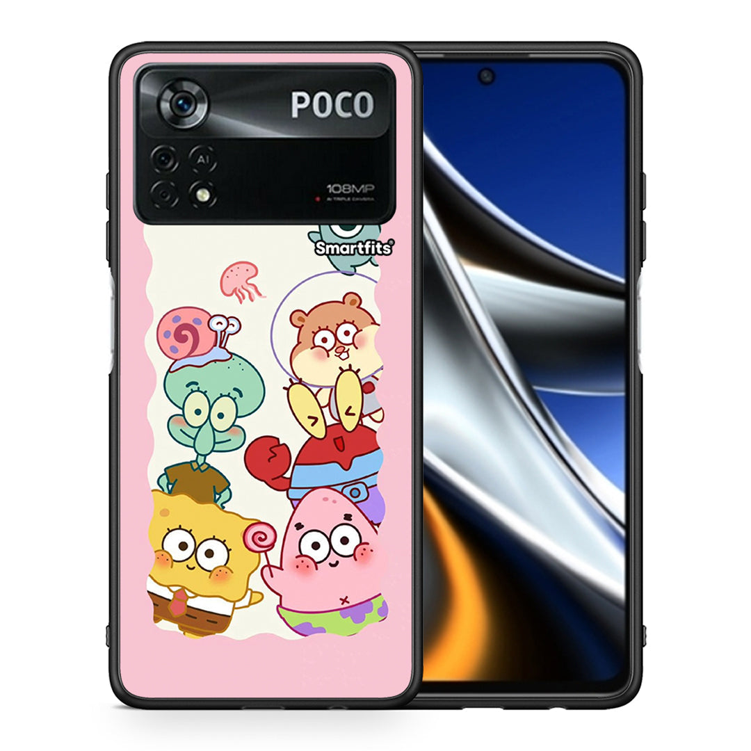 Θήκη Xiaomi Poco X4 Pro 5G Cute Companion από τη Smartfits με σχέδιο στο πίσω μέρος και μαύρο περίβλημα | Xiaomi Poco X4 Pro 5G Cute Companion case with colorful back and black bezels