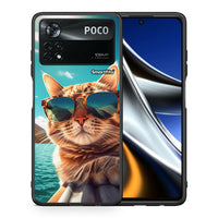 Thumbnail for Θήκη Xiaomi Poco X4 Pro 5G Summer Cat από τη Smartfits με σχέδιο στο πίσω μέρος και μαύρο περίβλημα | Xiaomi Poco X4 Pro 5G Summer Cat case with colorful back and black bezels