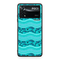 Thumbnail for Xiaomi Poco X4 Pro 5G Swimming Dolphins θήκη από τη Smartfits με σχέδιο στο πίσω μέρος και μαύρο περίβλημα | Smartphone case with colorful back and black bezels by Smartfits