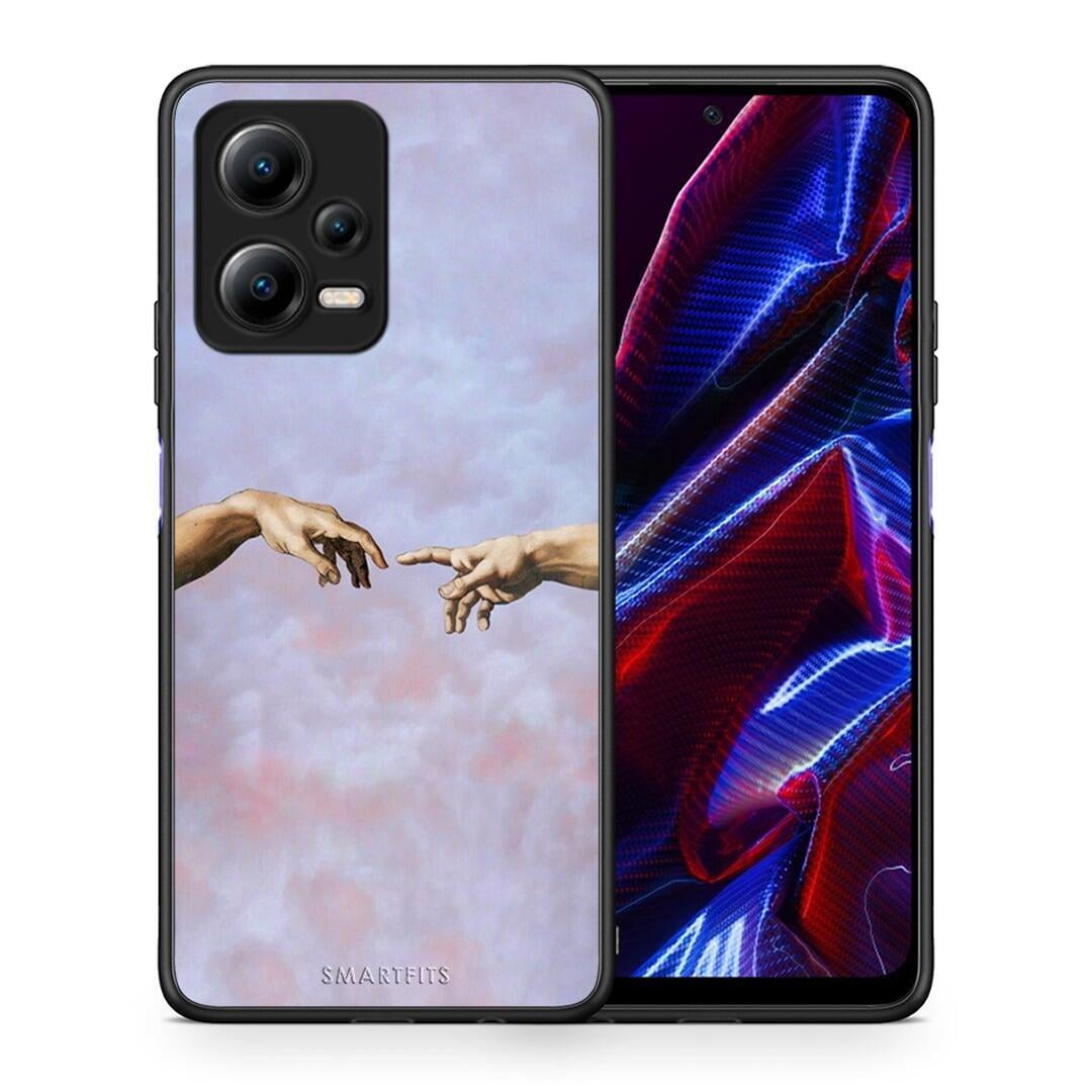 Θήκη Xiaomi Redmi Note 12 5G Adam Hand από τη Smartfits με σχέδιο στο πίσω μέρος και μαύρο περίβλημα | Xiaomi Redmi Note 12 5G Adam Hand Case with Colorful Back and Black Bezels