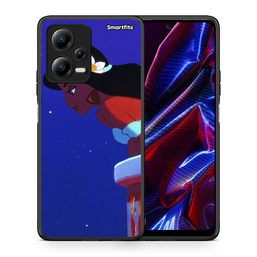 Θήκη Xiaomi Redmi Note 12 5G Alladin And Jasmine Love 2 από τη Smartfits με σχέδιο στο πίσω μέρος και μαύρο περίβλημα | Xiaomi Redmi Note 12 5G Alladin And Jasmine Love 2 Case with Colorful Back and Black Bezels