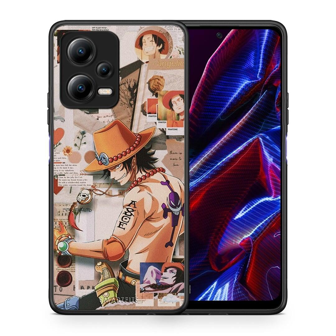 Θήκη Xiaomi Redmi Note 12 5G Anime Collage από τη Smartfits με σχέδιο στο πίσω μέρος και μαύρο περίβλημα | Xiaomi Redmi Note 12 5G Anime Collage Case with Colorful Back and Black Bezels