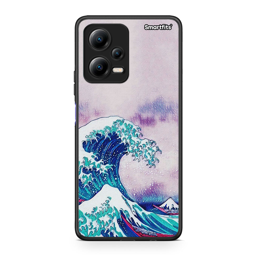 Θήκη Xiaomi Redmi Note 12 5G Blue Waves από τη Smartfits με σχέδιο στο πίσω μέρος και μαύρο περίβλημα | Xiaomi Redmi Note 12 5G Blue Waves Case with Colorful Back and Black Bezels