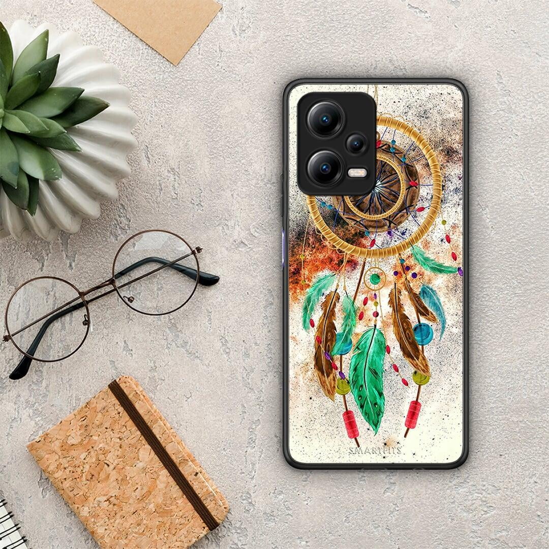 Θήκη Xiaomi Redmi Note 12 5G Boho DreamCatcher από τη Smartfits με σχέδιο στο πίσω μέρος και μαύρο περίβλημα | Xiaomi Redmi Note 12 5G Boho DreamCatcher Case with Colorful Back and Black Bezels