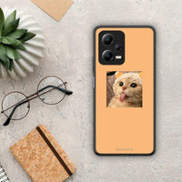 Thumbnail for Θήκη Xiaomi Redmi Note 12 5G Cat Tongue από τη Smartfits με σχέδιο στο πίσω μέρος και μαύρο περίβλημα | Xiaomi Redmi Note 12 5G Cat Tongue Case with Colorful Back and Black Bezels