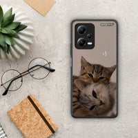 Thumbnail for Θήκη Xiaomi Redmi Note 12 5G Cats In Love από τη Smartfits με σχέδιο στο πίσω μέρος και μαύρο περίβλημα | Xiaomi Redmi Note 12 5G Cats In Love Case with Colorful Back and Black Bezels