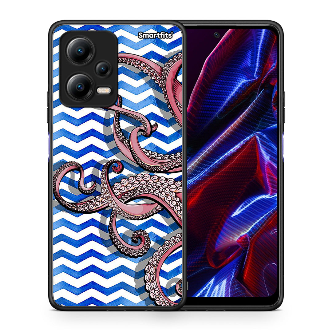 Θήκη Xiaomi Redmi Note 12 5G Chevron Devilfish από τη Smartfits με σχέδιο στο πίσω μέρος και μαύρο περίβλημα | Xiaomi Redmi Note 12 5G Chevron Devilfish Case with Colorful Back and Black Bezels