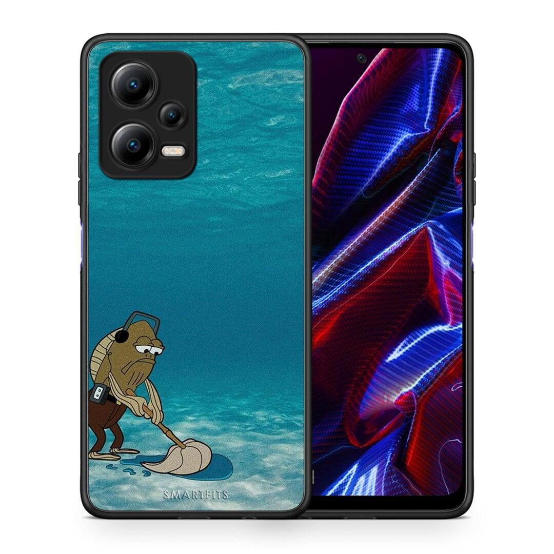 Θήκη Xiaomi Redmi Note 12 5G Clean The Ocean από τη Smartfits με σχέδιο στο πίσω μέρος και μαύρο περίβλημα | Xiaomi Redmi Note 12 5G Clean The Ocean Case with Colorful Back and Black Bezels