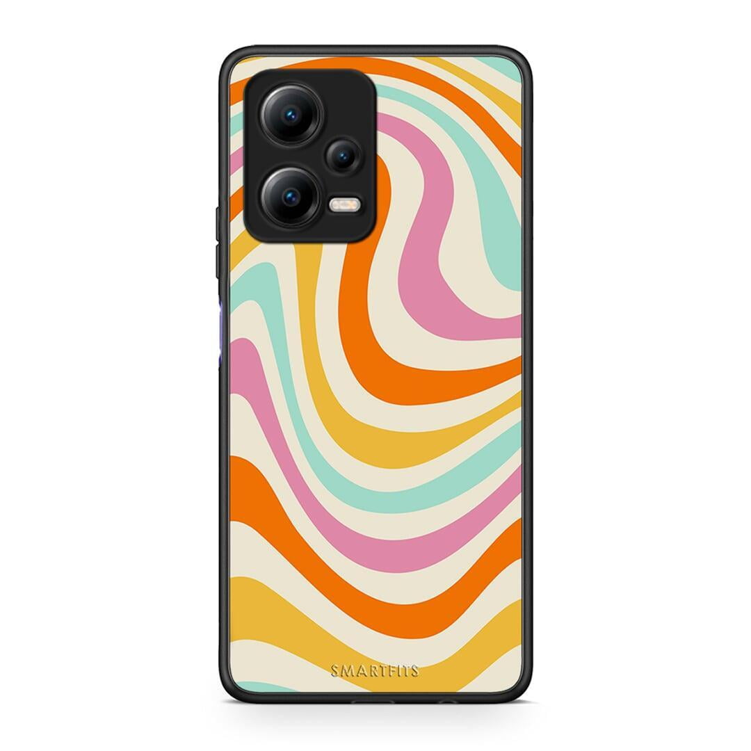 Θήκη Xiaomi Redmi Note 12 5G Colourful Waves από τη Smartfits με σχέδιο στο πίσω μέρος και μαύρο περίβλημα | Xiaomi Redmi Note 12 5G Colourful Waves Case with Colorful Back and Black Bezels