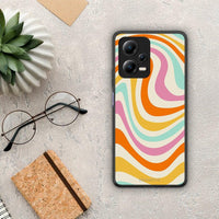 Thumbnail for Θήκη Xiaomi Redmi Note 12 5G Colourful Waves από τη Smartfits με σχέδιο στο πίσω μέρος και μαύρο περίβλημα | Xiaomi Redmi Note 12 5G Colourful Waves Case with Colorful Back and Black Bezels