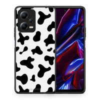 Thumbnail for Θήκη Xiaomi Redmi Note 12 5G Cow Print από τη Smartfits με σχέδιο στο πίσω μέρος και μαύρο περίβλημα | Xiaomi Redmi Note 12 5G Cow Print Case with Colorful Back and Black Bezels