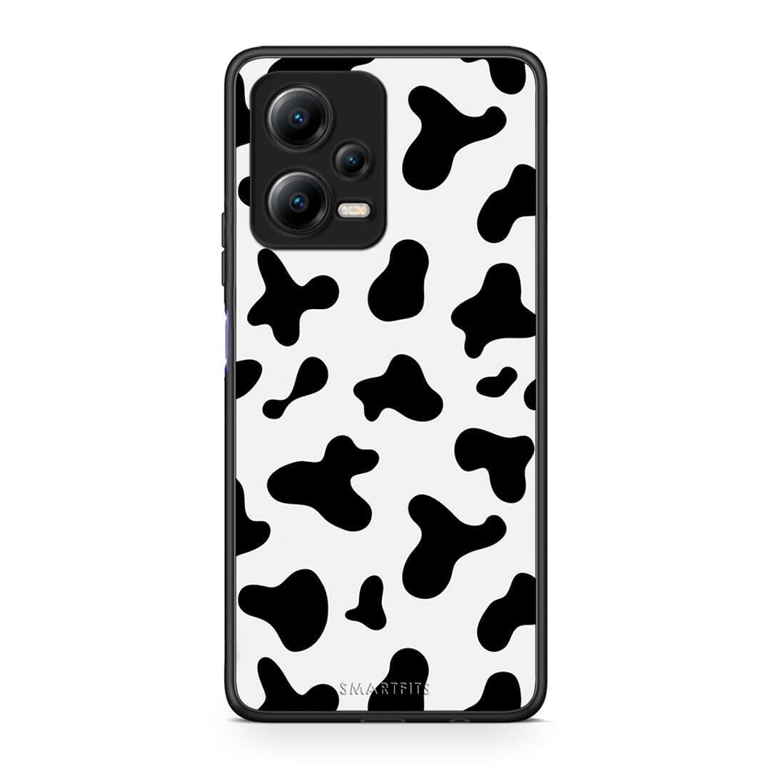 Θήκη Xiaomi Redmi Note 12 5G Cow Print από τη Smartfits με σχέδιο στο πίσω μέρος και μαύρο περίβλημα | Xiaomi Redmi Note 12 5G Cow Print Case with Colorful Back and Black Bezels