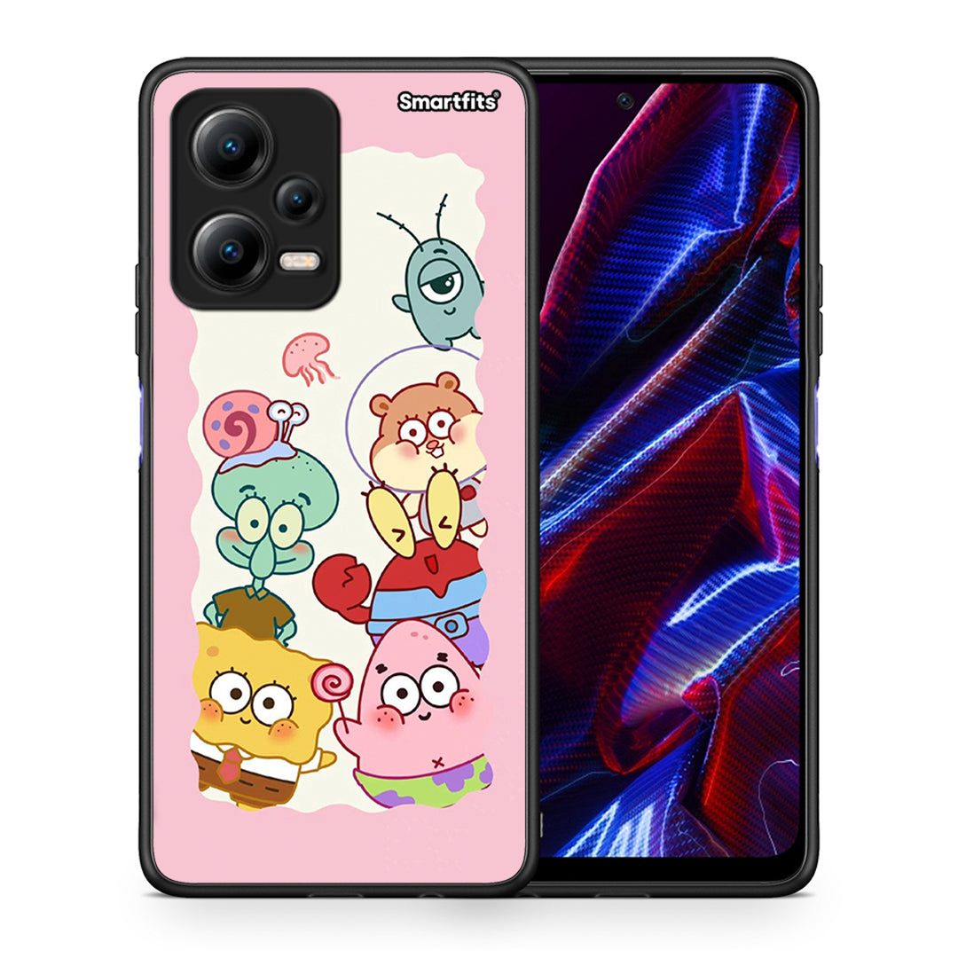 Θήκη Xiaomi Poco X5 5G Dual Cute Companion από τη Smartfits με σχέδιο στο πίσω μέρος και μαύρο περίβλημα | Xiaomi Poco X5 5G Dual Cute Companion Case with Colorful Back and Black Bezels