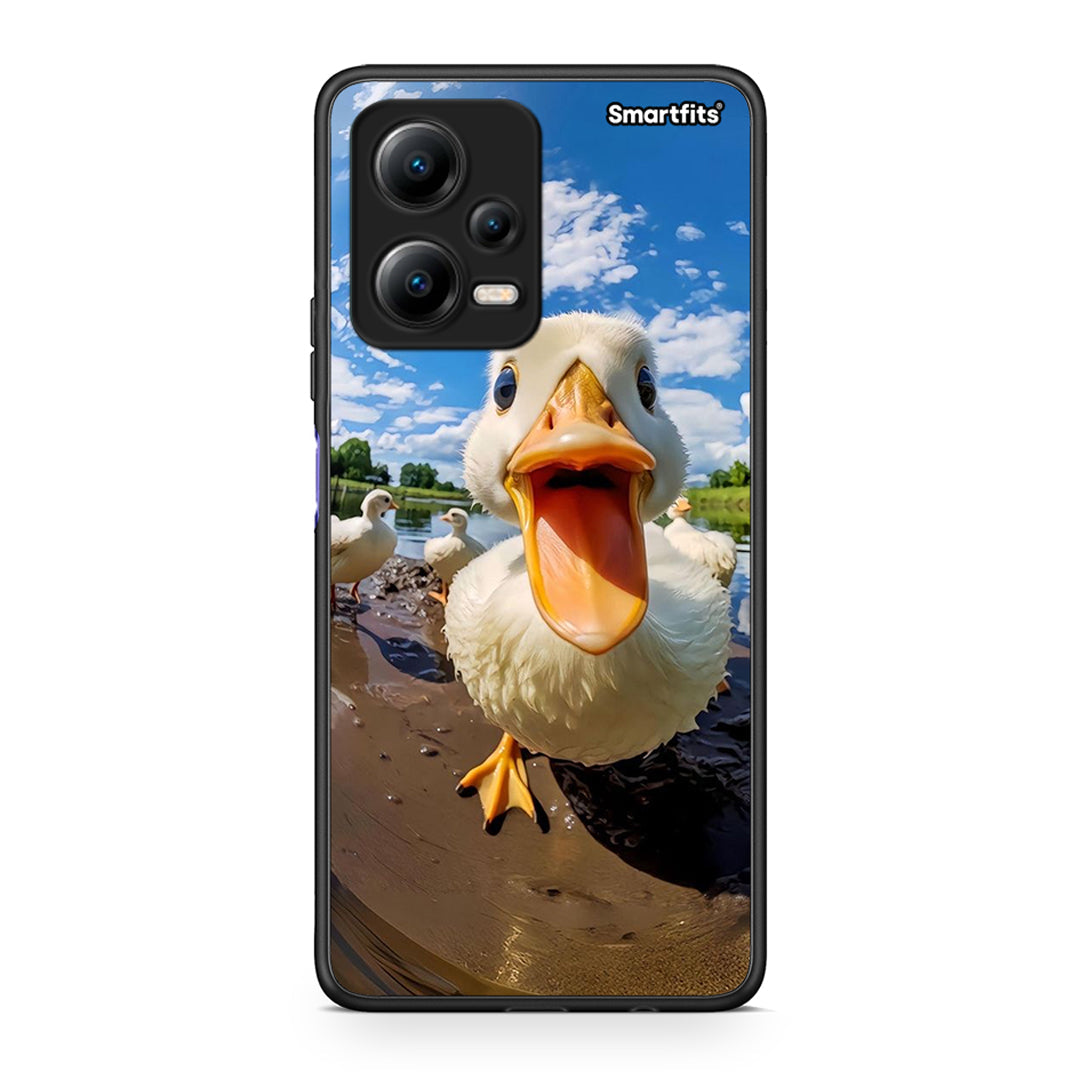 Θήκη Xiaomi Redmi Note 12 5G Duck Face από τη Smartfits με σχέδιο στο πίσω μέρος και μαύρο περίβλημα | Xiaomi Redmi Note 12 5G Duck Face Case with Colorful Back and Black Bezels