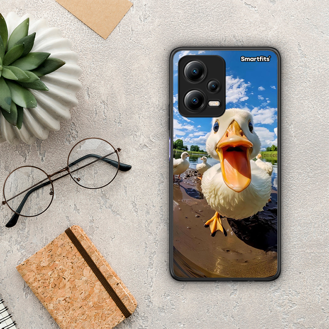 Θήκη Xiaomi Redmi Note 12 5G Duck Face από τη Smartfits με σχέδιο στο πίσω μέρος και μαύρο περίβλημα | Xiaomi Redmi Note 12 5G Duck Face Case with Colorful Back and Black Bezels