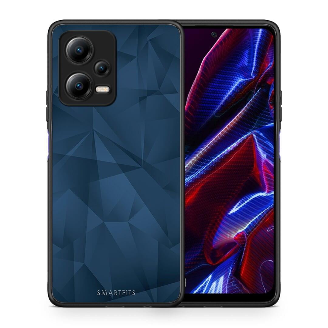 Θήκη Xiaomi Redmi Note 12 5G Geometric Blue Abstract από τη Smartfits με σχέδιο στο πίσω μέρος και μαύρο περίβλημα | Xiaomi Redmi Note 12 5G Geometric Blue Abstract Case with Colorful Back and Black Bezels