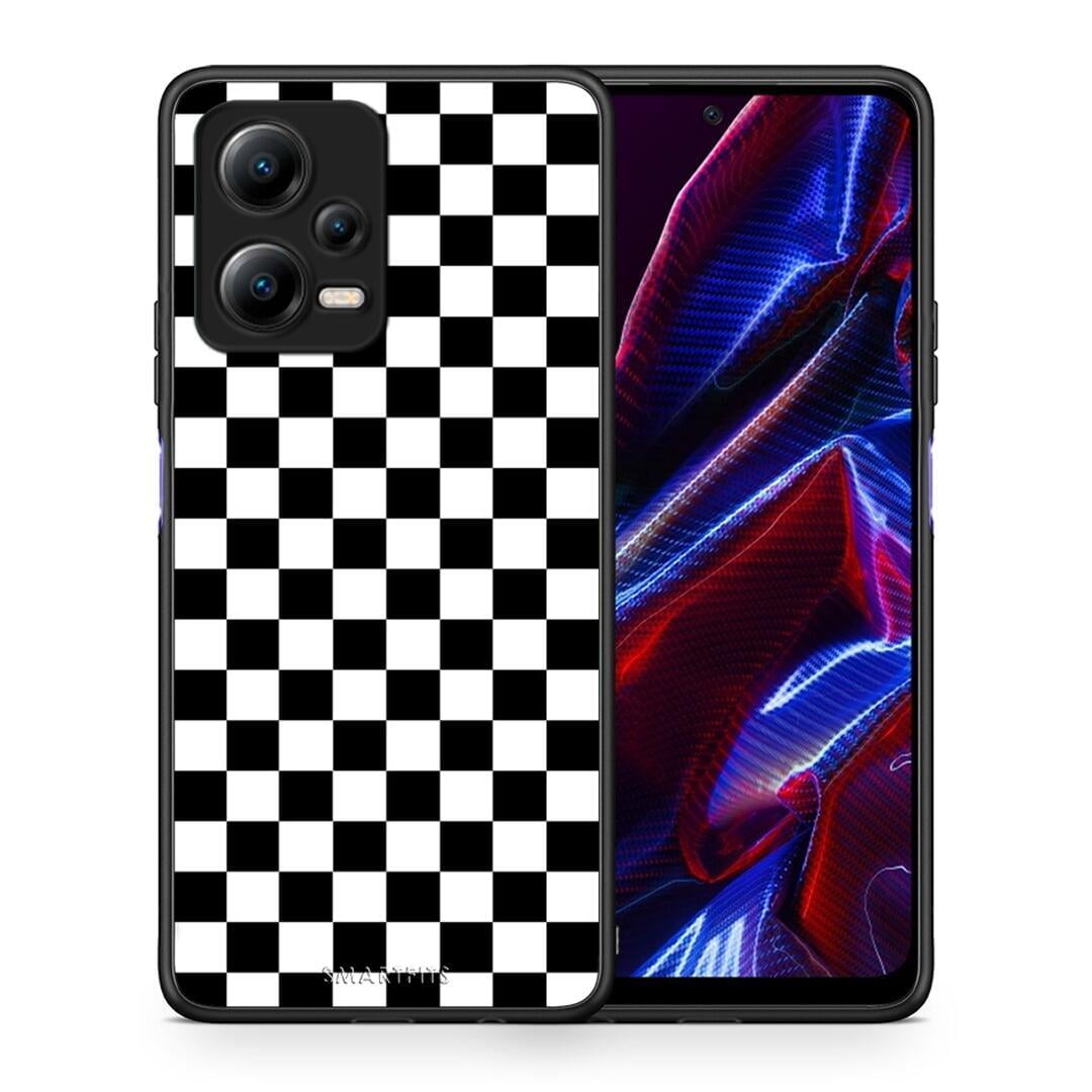 Θήκη Xiaomi Redmi Note 12 5G Geometric Squares από τη Smartfits με σχέδιο στο πίσω μέρος και μαύρο περίβλημα | Xiaomi Redmi Note 12 5G Geometric Squares Case with Colorful Back and Black Bezels