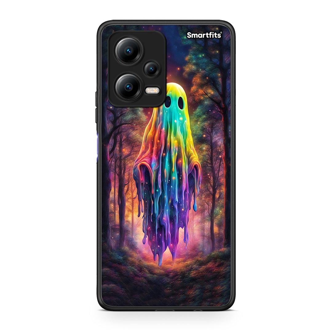 Θήκη Xiaomi Poco X5 5G Dual Halloween Ghost από τη Smartfits με σχέδιο στο πίσω μέρος και μαύρο περίβλημα | Xiaomi Poco X5 5G Dual Halloween Ghost Case with Colorful Back and Black Bezels