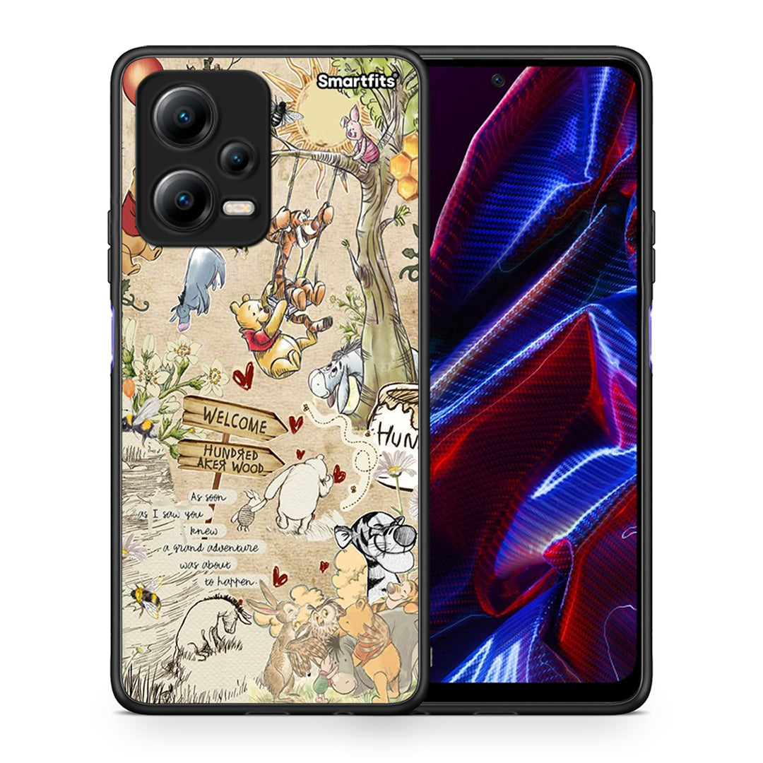 Θήκη Xiaomi Redmi Note 12 5G Happy Friends από τη Smartfits με σχέδιο στο πίσω μέρος και μαύρο περίβλημα | Xiaomi Redmi Note 12 5G Happy Friends Case with Colorful Back and Black Bezels