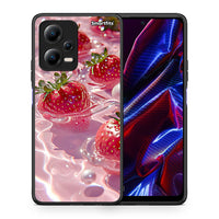 Thumbnail for Θήκη Xiaomi Redmi Note 12 5G Juicy Strawberries από τη Smartfits με σχέδιο στο πίσω μέρος και μαύρο περίβλημα | Xiaomi Redmi Note 12 5G Juicy Strawberries Case with Colorful Back and Black Bezels