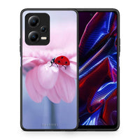 Thumbnail for Θήκη Xiaomi Redmi Note 12 5G Ladybug Flower από τη Smartfits με σχέδιο στο πίσω μέρος και μαύρο περίβλημα | Xiaomi Redmi Note 12 5G Ladybug Flower Case with Colorful Back and Black Bezels