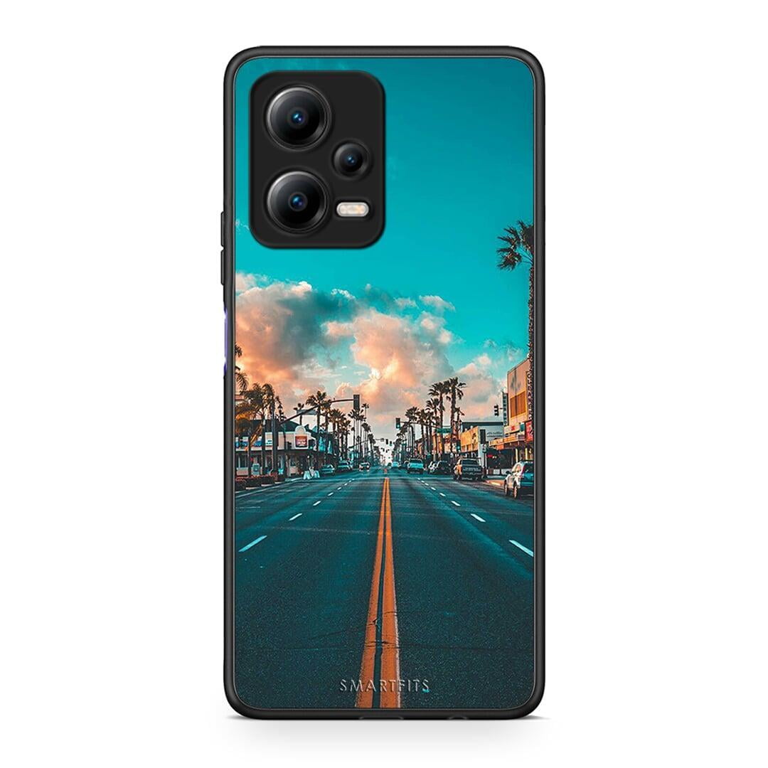 Θήκη Xiaomi Redmi Note 12 5G Landscape City από τη Smartfits με σχέδιο στο πίσω μέρος και μαύρο περίβλημα | Xiaomi Redmi Note 12 5G Landscape City Case with Colorful Back and Black Bezels