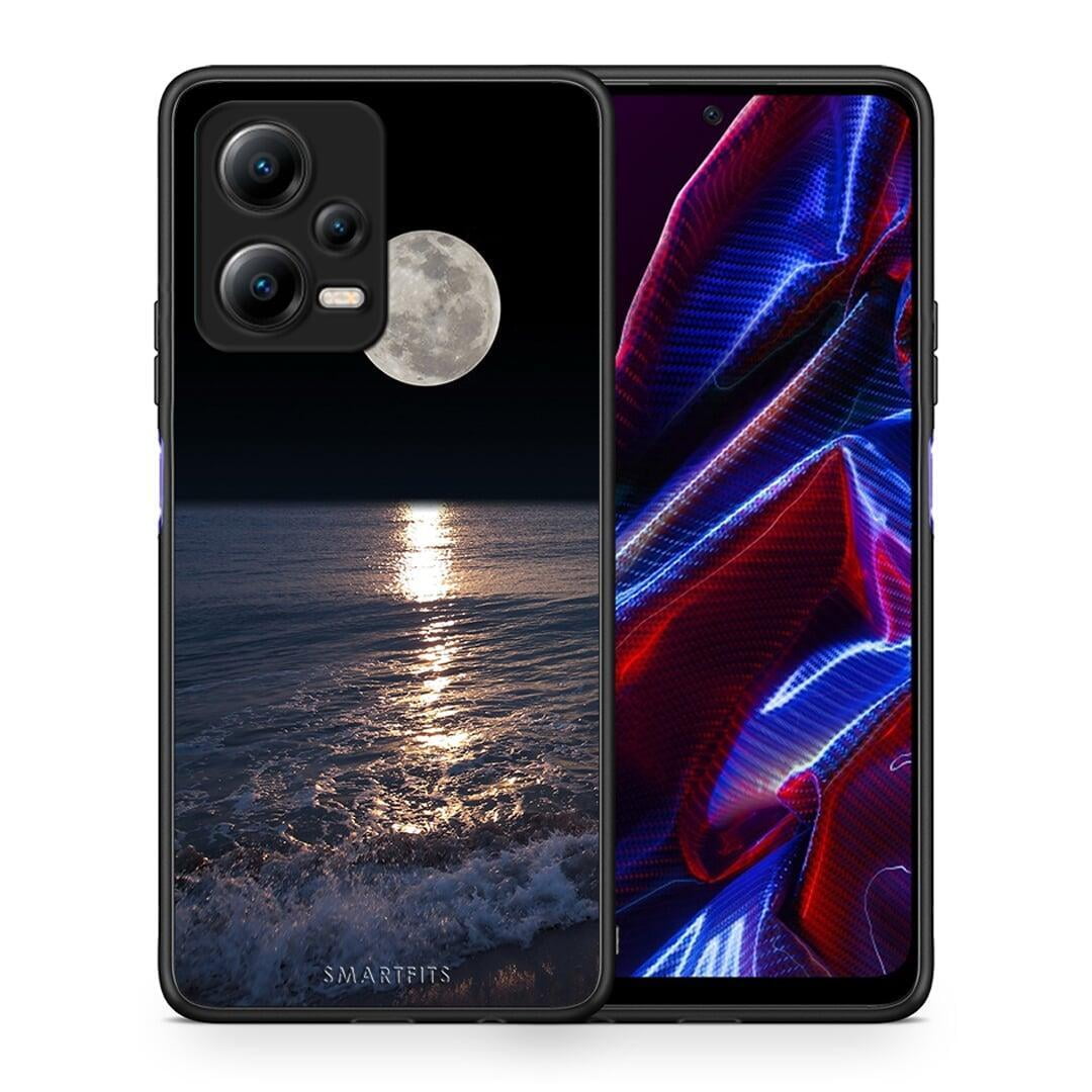 Θήκη Xiaomi Redmi Note 12 5G Landscape Moon από τη Smartfits με σχέδιο στο πίσω μέρος και μαύρο περίβλημα | Xiaomi Redmi Note 12 5G Landscape Moon Case with Colorful Back and Black Bezels