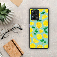 Thumbnail for Θήκη Xiaomi Redmi Note 12 5G Lemons από τη Smartfits με σχέδιο στο πίσω μέρος και μαύρο περίβλημα | Xiaomi Redmi Note 12 5G Lemons Case with Colorful Back and Black Bezels