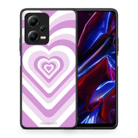 Thumbnail for Θήκη Xiaomi Redmi Note 12 5G Lilac Hearts από τη Smartfits με σχέδιο στο πίσω μέρος και μαύρο περίβλημα | Xiaomi Redmi Note 12 5G Lilac Hearts Case with Colorful Back and Black Bezels