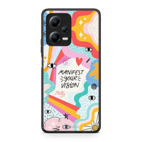 Thumbnail for Θήκη Xiaomi Redmi Note 12 5G Manifest Your Vision από τη Smartfits με σχέδιο στο πίσω μέρος και μαύρο περίβλημα | Xiaomi Redmi Note 12 5G Manifest Your Vision Case with Colorful Back and Black Bezels