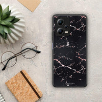 Thumbnail for Θήκη Xiaomi Redmi Note 12 5G Marble Black Rosegold από τη Smartfits με σχέδιο στο πίσω μέρος και μαύρο περίβλημα | Xiaomi Redmi Note 12 5G Marble Black Rosegold Case with Colorful Back and Black Bezels