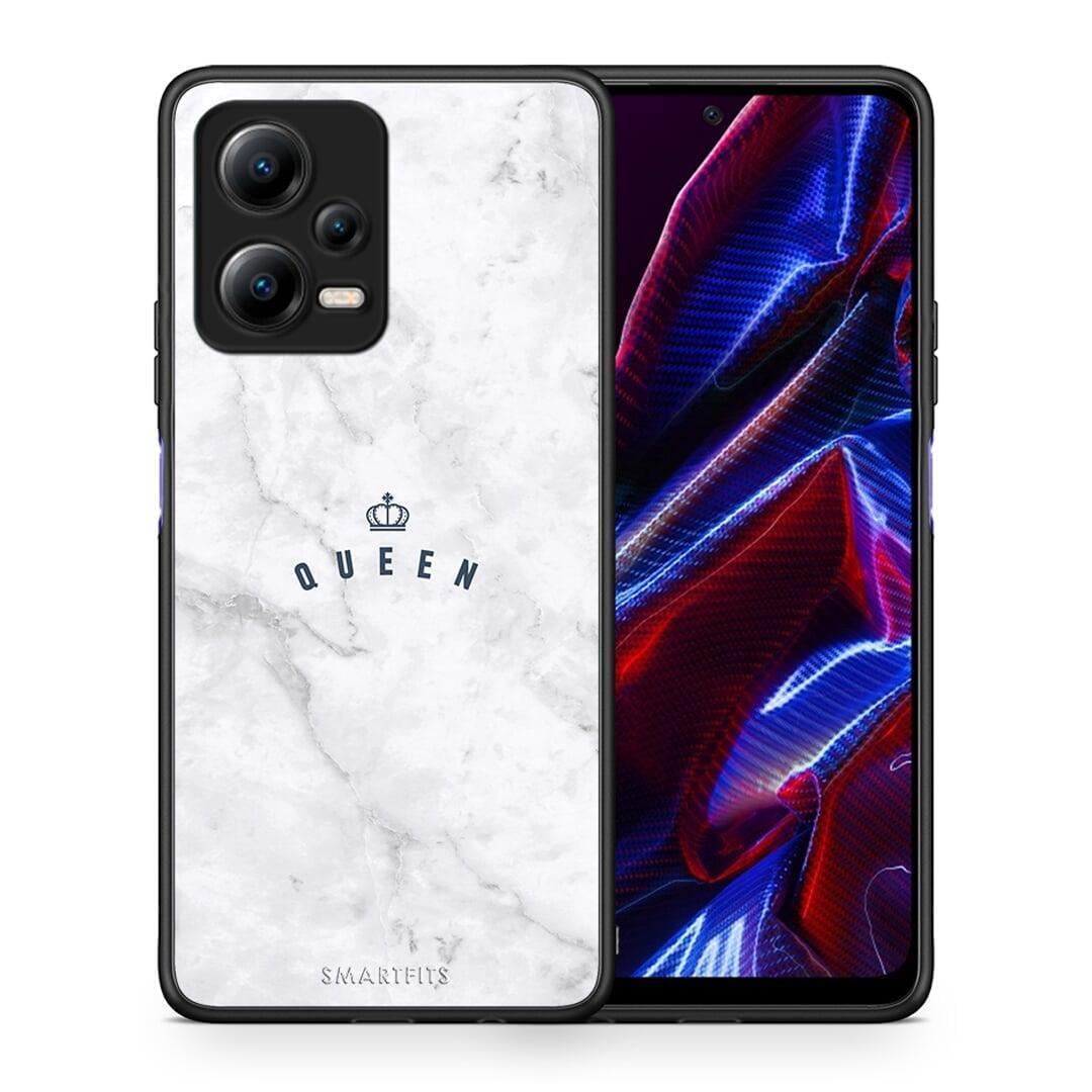 Θήκη Xiaomi Redmi Note 12 5G Marble Queen από τη Smartfits με σχέδιο στο πίσω μέρος και μαύρο περίβλημα | Xiaomi Redmi Note 12 5G Marble Queen Case with Colorful Back and Black Bezels