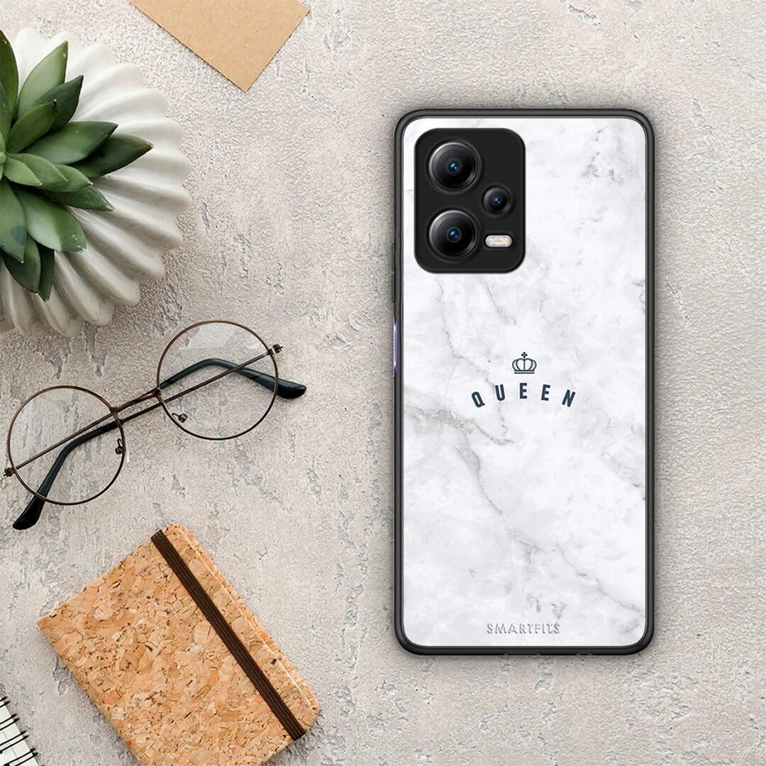 Θήκη Xiaomi Redmi Note 12 5G Marble Queen από τη Smartfits με σχέδιο στο πίσω μέρος και μαύρο περίβλημα | Xiaomi Redmi Note 12 5G Marble Queen Case with Colorful Back and Black Bezels