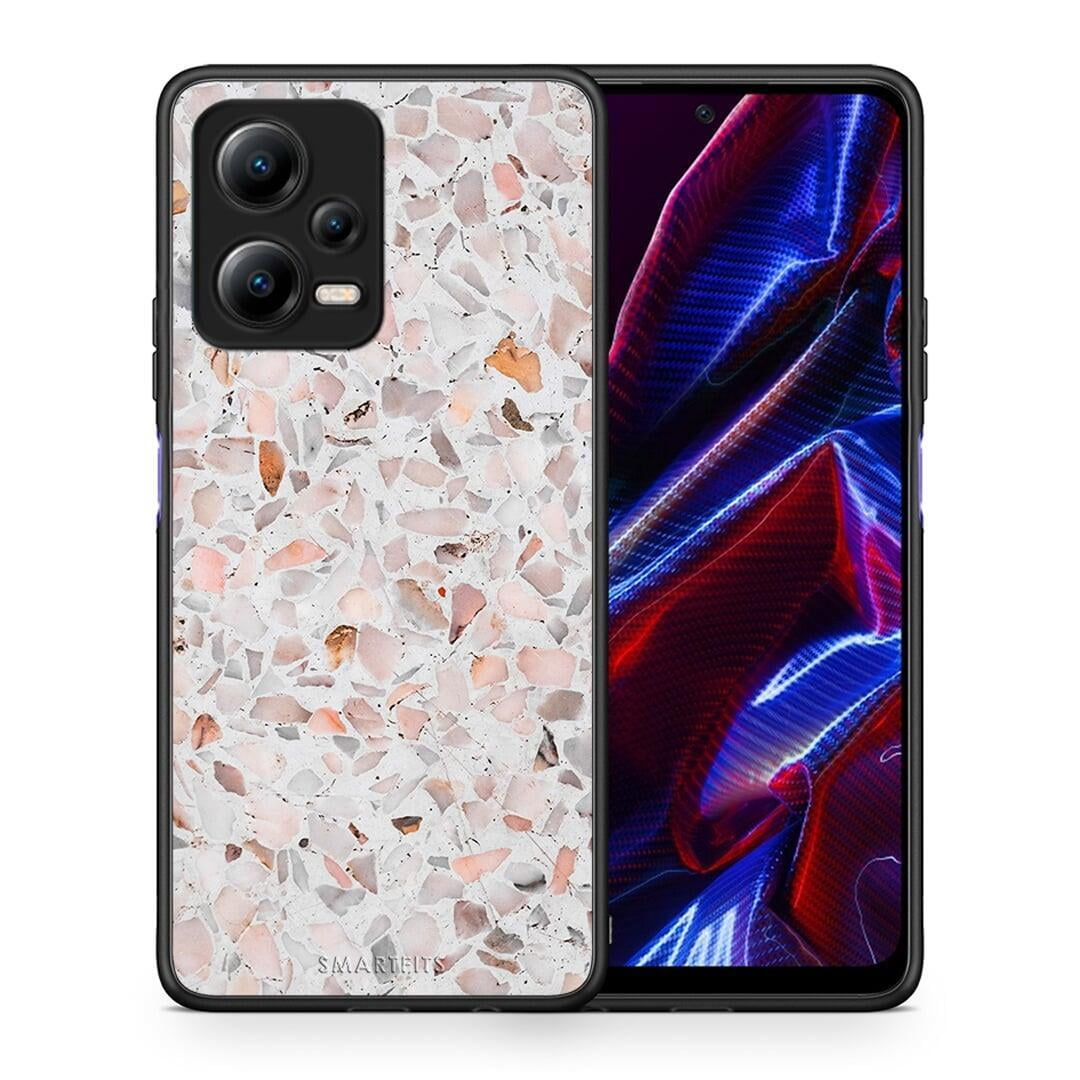 Θήκη Xiaomi Redmi Note 12 5G Marble Terrazzo από τη Smartfits με σχέδιο στο πίσω μέρος και μαύρο περίβλημα | Xiaomi Redmi Note 12 5G Marble Terrazzo Case with Colorful Back and Black Bezels