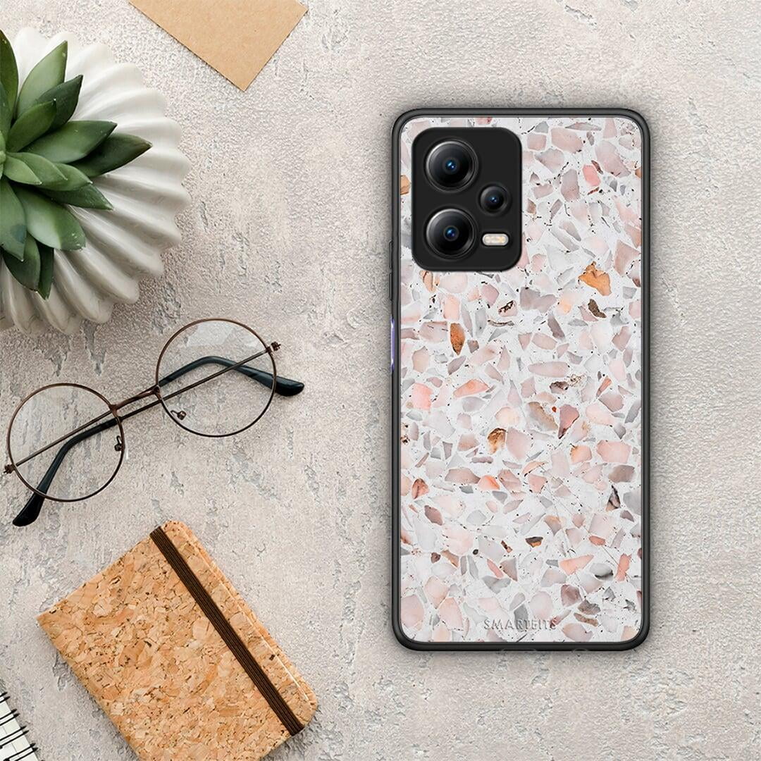 Θήκη Xiaomi Redmi Note 12 5G Marble Terrazzo από τη Smartfits με σχέδιο στο πίσω μέρος και μαύρο περίβλημα | Xiaomi Redmi Note 12 5G Marble Terrazzo Case with Colorful Back and Black Bezels