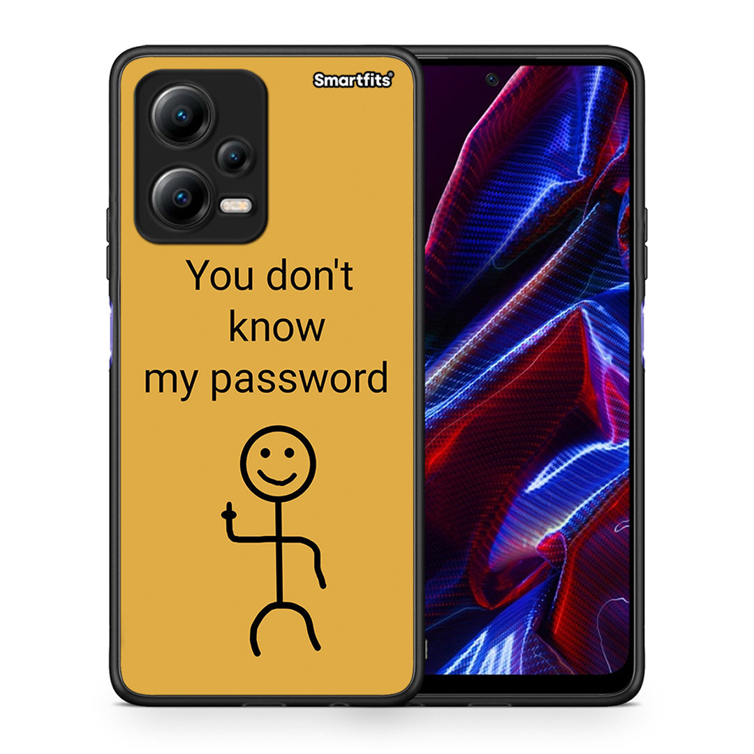 Θήκη Xiaomi Redmi Note 12 5G My Password από τη Smartfits με σχέδιο στο πίσω μέρος και μαύρο περίβλημα | Xiaomi Redmi Note 12 5G My Password Case with Colorful Back and Black Bezels