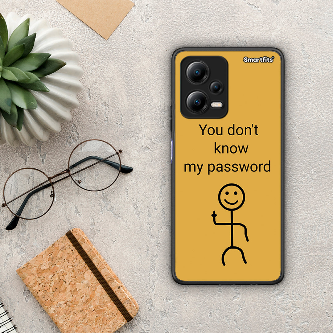 Θήκη Xiaomi Redmi Note 12 5G My Password από τη Smartfits με σχέδιο στο πίσω μέρος και μαύρο περίβλημα | Xiaomi Redmi Note 12 5G My Password Case with Colorful Back and Black Bezels