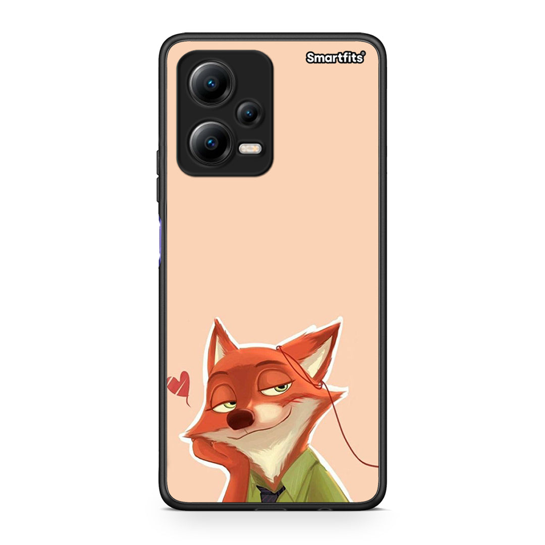 Θήκη Xiaomi Redmi Note 12 5G Nick Wilde And Judy Hopps Love 1 από τη Smartfits με σχέδιο στο πίσω μέρος και μαύρο περίβλημα | Xiaomi Redmi Note 12 5G Nick Wilde And Judy Hopps Love 1 Case with Colorful Back and Black Bezels