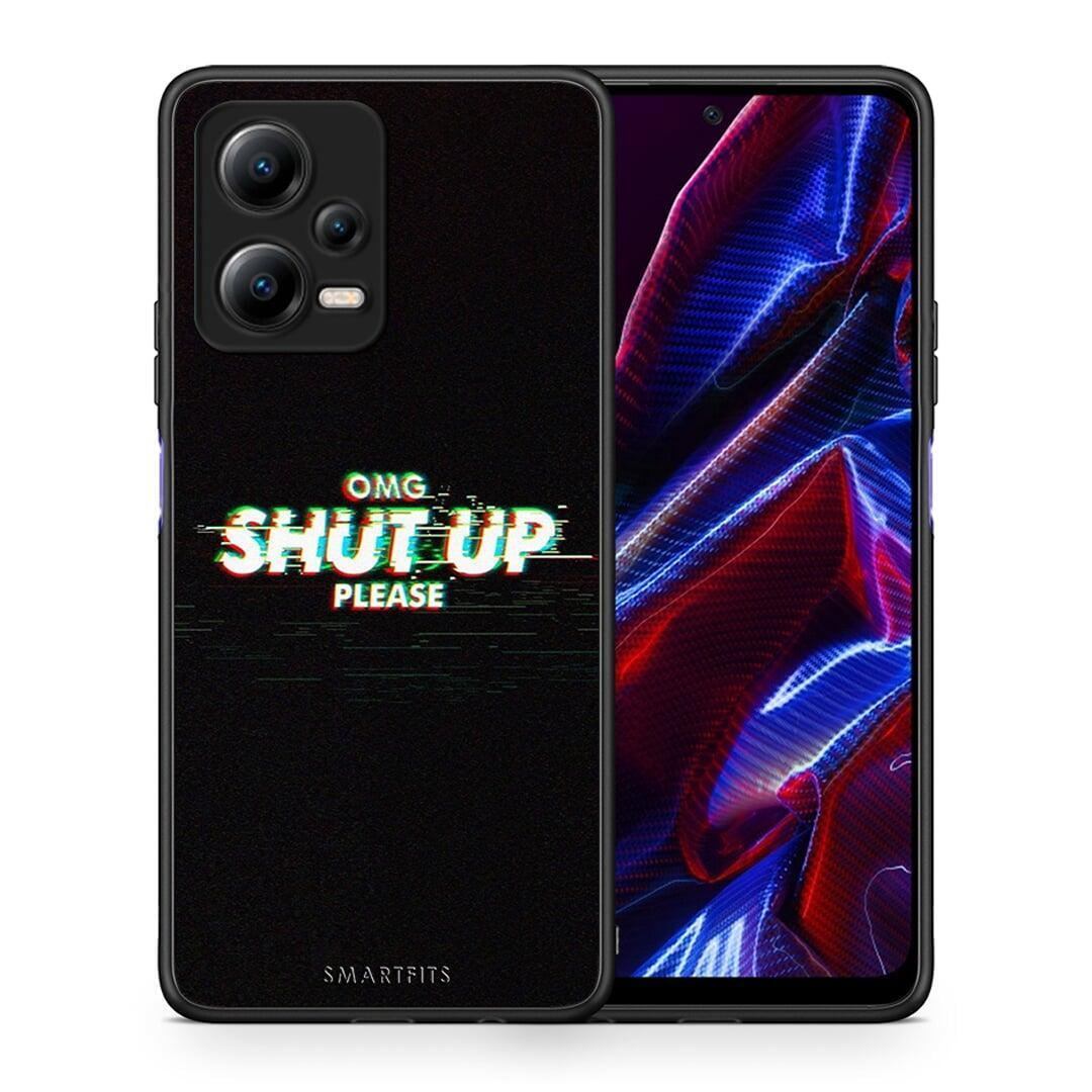 Θήκη Xiaomi Redmi Note 12 5G OMG ShutUp από τη Smartfits με σχέδιο στο πίσω μέρος και μαύρο περίβλημα | Xiaomi Redmi Note 12 5G OMG ShutUp Case with Colorful Back and Black Bezels