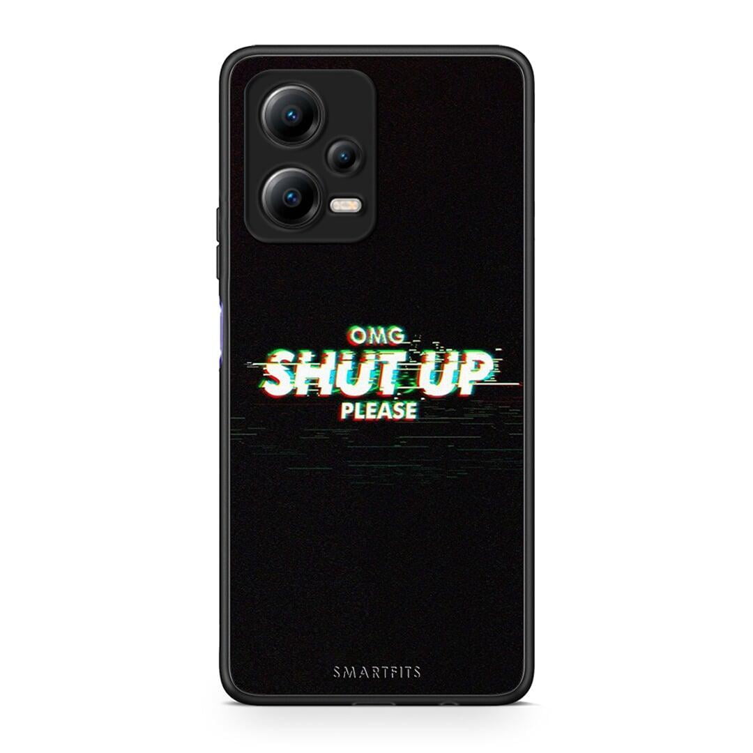 Θήκη Xiaomi Redmi Note 12 5G OMG ShutUp από τη Smartfits με σχέδιο στο πίσω μέρος και μαύρο περίβλημα | Xiaomi Redmi Note 12 5G OMG ShutUp Case with Colorful Back and Black Bezels