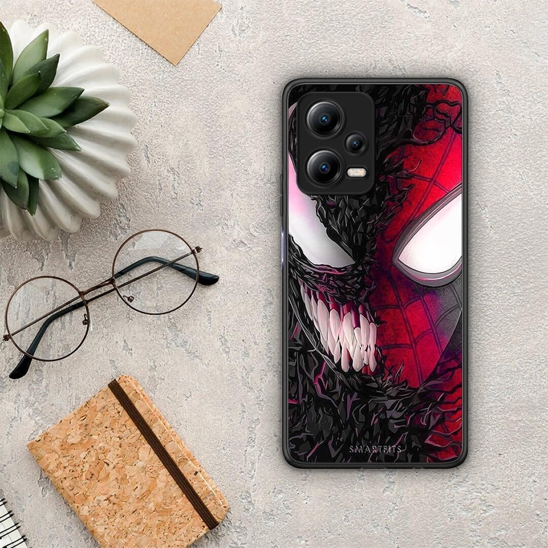 Θήκη Xiaomi Redmi Note 12 5G PopArt SpiderVenom από τη Smartfits με σχέδιο στο πίσω μέρος και μαύρο περίβλημα | Xiaomi Redmi Note 12 5G PopArt SpiderVenom Case with Colorful Back and Black Bezels