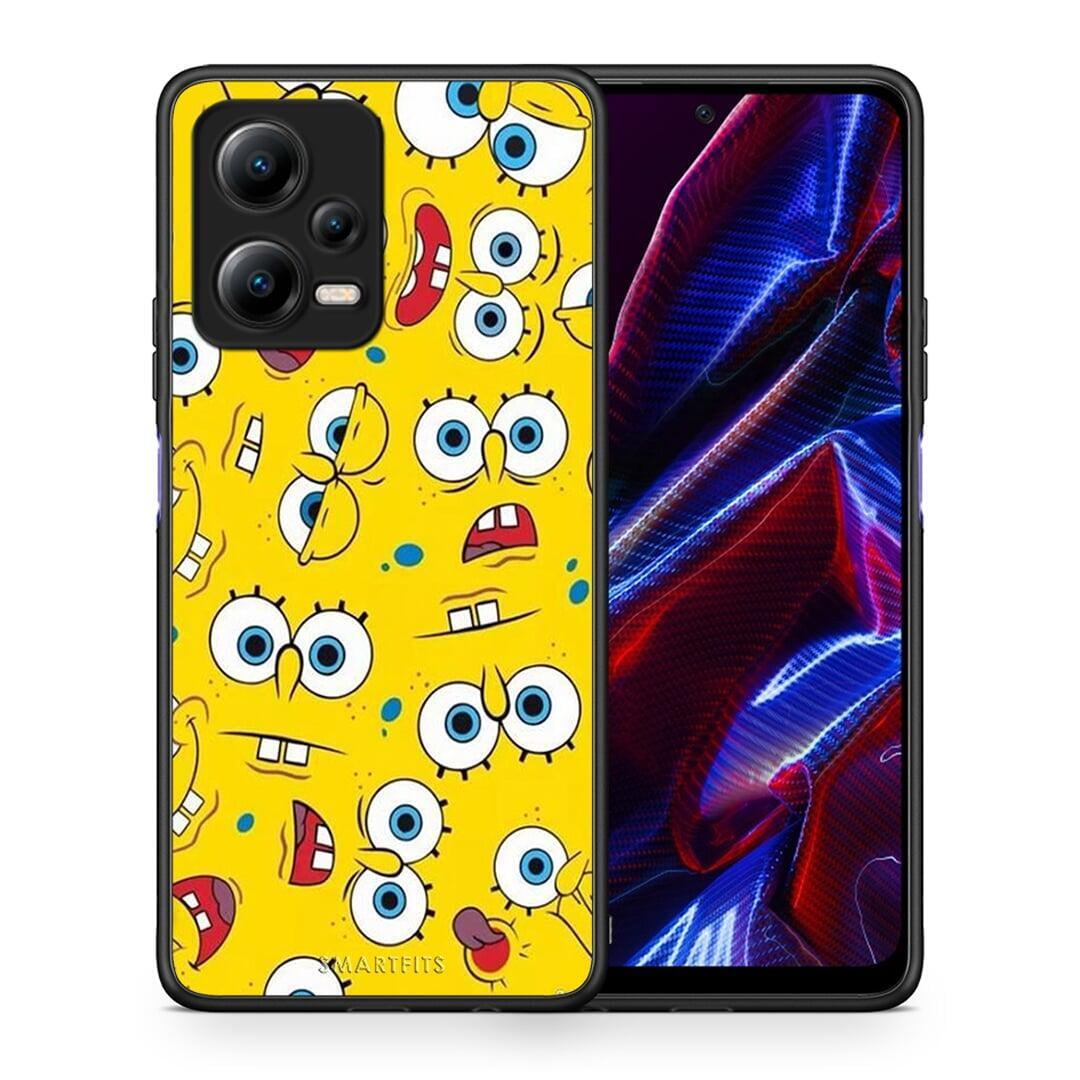 Θήκη Xiaomi Redmi Note 12 5G PopArt Sponge από τη Smartfits με σχέδιο στο πίσω μέρος και μαύρο περίβλημα | Xiaomi Redmi Note 12 5G PopArt Sponge Case with Colorful Back and Black Bezels