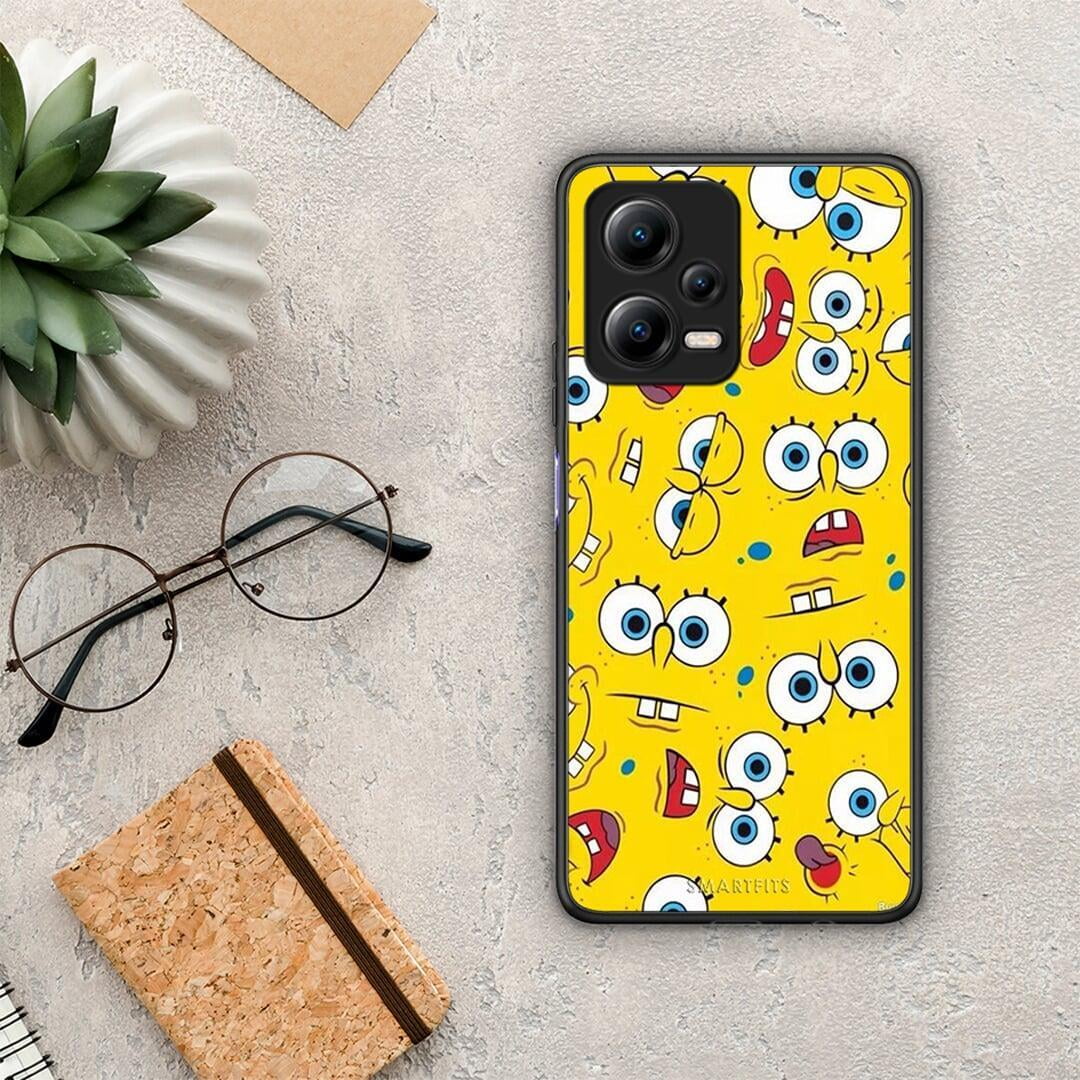 Θήκη Xiaomi Redmi Note 12 5G PopArt Sponge από τη Smartfits με σχέδιο στο πίσω μέρος και μαύρο περίβλημα | Xiaomi Redmi Note 12 5G PopArt Sponge Case with Colorful Back and Black Bezels