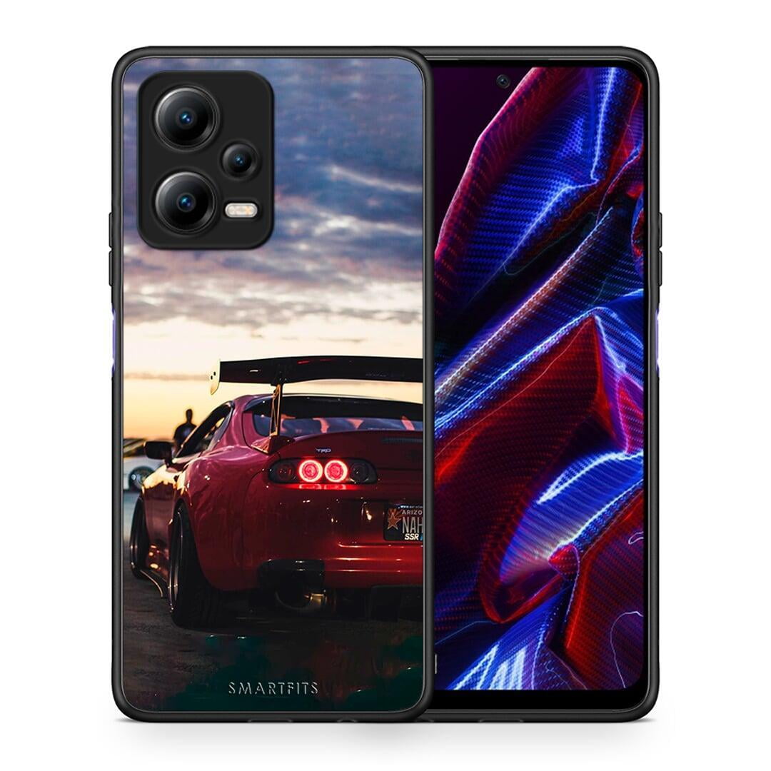 Θήκη Xiaomi Redmi Note 12 5G Racing Supra από τη Smartfits με σχέδιο στο πίσω μέρος και μαύρο περίβλημα | Xiaomi Redmi Note 12 5G Racing Supra Case with Colorful Back and Black Bezels