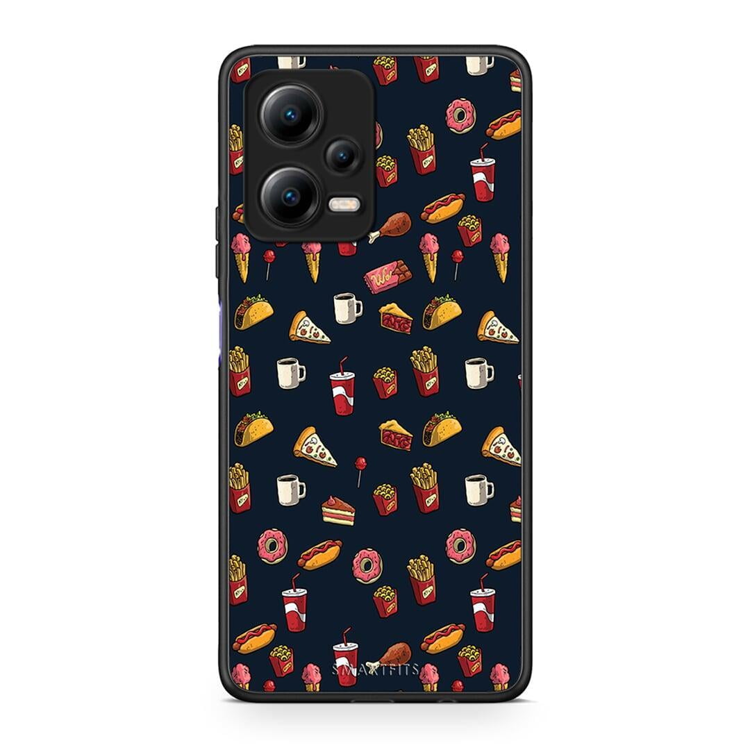 Θήκη Xiaomi Redmi Note 12 5G Random Hungry από τη Smartfits με σχέδιο στο πίσω μέρος και μαύρο περίβλημα | Xiaomi Redmi Note 12 5G Random Hungry Case with Colorful Back and Black Bezels