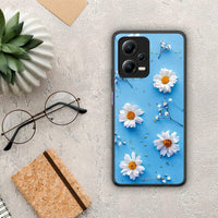 Thumbnail for Θήκη Xiaomi Redmi Note 12 5G Real Daisies από τη Smartfits με σχέδιο στο πίσω μέρος και μαύρο περίβλημα | Xiaomi Redmi Note 12 5G Real Daisies Case with Colorful Back and Black Bezels